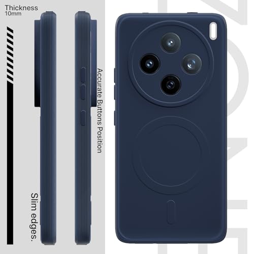 Image of Pikkme Back Cover for Vivo X200T 5G Soft Matte Silicone Mag-Safe Design (Mag-Safe Not Support) Camera Protection | Slim Fit Bumper Cover (Blue)