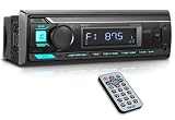 Pyle Marine Radio Stereo Receiver with Bluetooth MP3 Player - Single DIN Boat Audio System, AM/FM Tuner, USB/AUX Input, 30 Preset Stations, Hands-Free Calling, 350 W Power for Marine and Boat Use