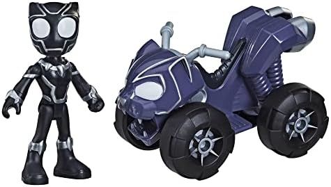 Spidey and His Amazing Friends Hasbro Marvel Black Panther Action Figure and Panther Patroller Vehicle, for Kids Ages 3 and Up