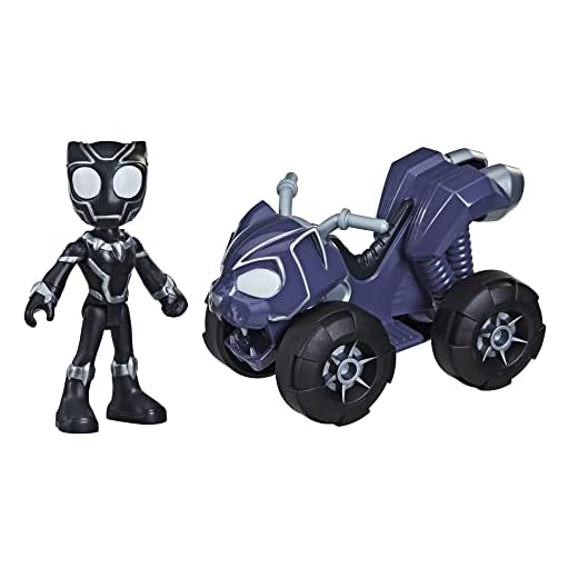 Spidey and His Amazing Friends Marvel Black Panther Action Figure and Panther Patroller Vehicle, for Kids Ages 3 and Up