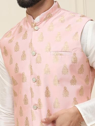 Image of SOJANYA (Since 1958 Men's Silk Blend Kurta Pyjama With Nehrujacket Set