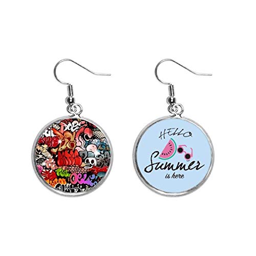 Pendientes de sandía colorful para alegrar looks apagados con grafiti de calavera