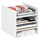 Furinno Cubicle Cube Insert, 3-Shelf Cube Organizer, 3-Tier Shelf Accessory, Fits into Furinno Triple Thick Cubes, IKEA Kallax, for Organizers and Storage, White
