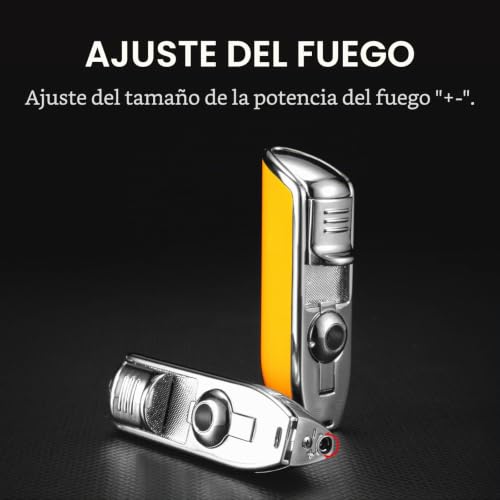 Cortador de cigarros guillotina con encendedor recargable 3 jet torch 5