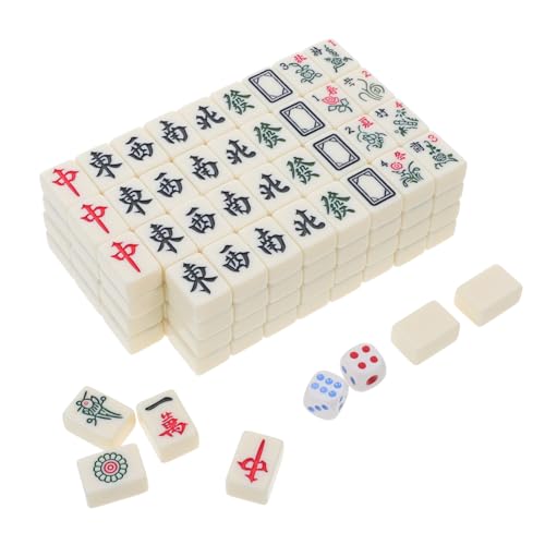 Jeu de Mahjong chinois portable complet avec coffret de rangement rigide pour vacances en famille