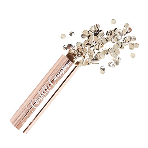 Ginger Ray Rose Gold Confetti Filled Party Cannon Popper Shooter,15cmx4cm