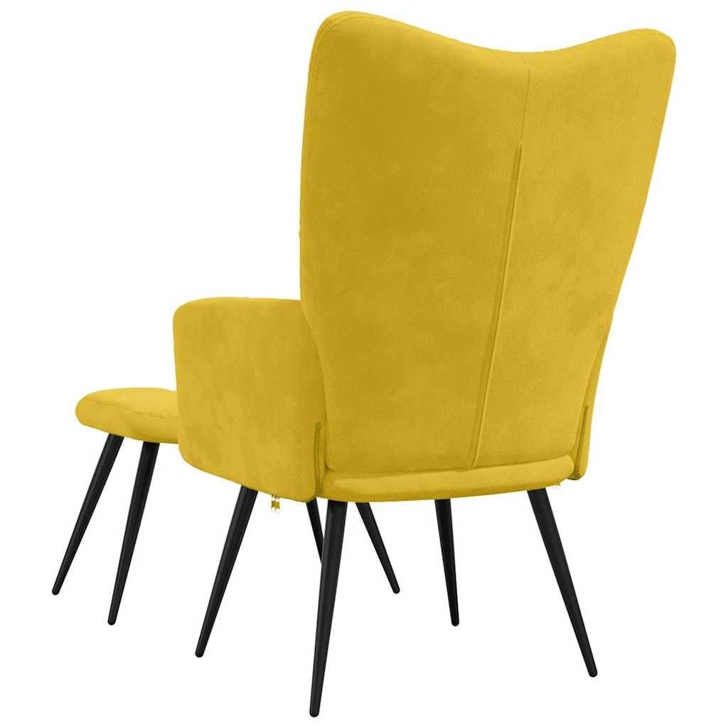 vidaXL Poltrona Relax con Sgabello in Velluto Giallo Senape