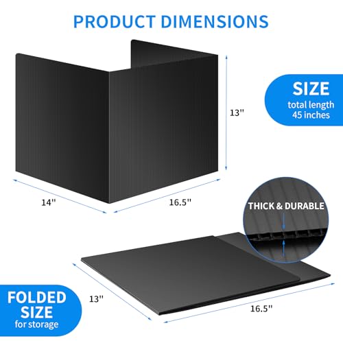 24 Pack Black Desk Dividers for Students, Privacy Shields Folder for Students, Durable & Waterproof Plastic Study Board, Classroom Teacher Supplies Test Divider, Includes 10pcs Extra Labels by Bcabo - Image 5