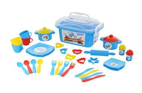 Preisvergleich Produktbild Polesie Schlümpfe Smurfs Geschirrset, 34-TLG. im Kontainer