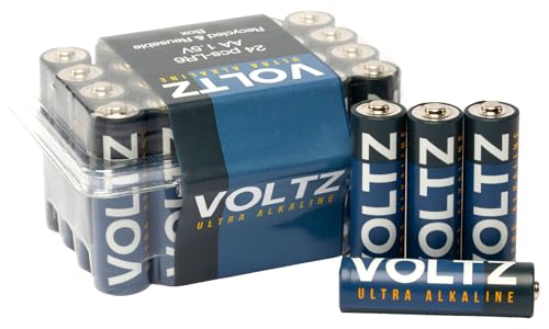 VOLTZ Paquete de 24 Pilas Ultra Alcalinas AA No Recargables - 1,5V, LR6 para Uso Diario - Pack de 24 AA
