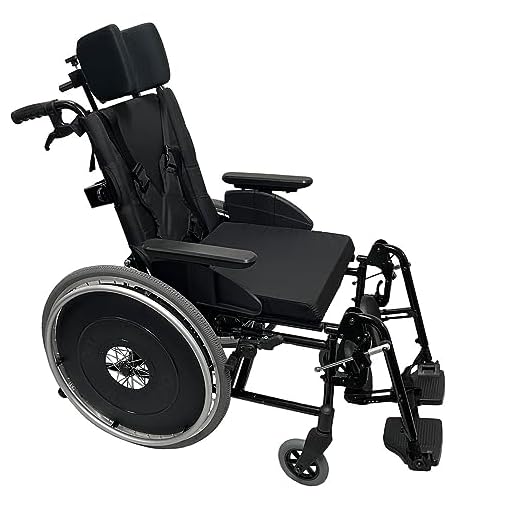 Cadeira de Rodas Alumínio Reclinável MA3R 44cm Preto Semi-Brilho Ortomobil