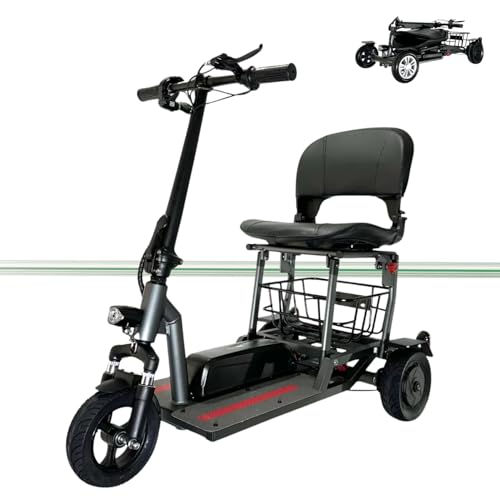 Scooter Eléctrico Adultos Plegable Auton 25Km Motor 300W | Scooter Movilidad Reducida todo terreno | Scooter Eléctrico Minusválidos Ligero | Triciclo Eléctrico Plegable Asiento Ergonómico | CAREWAY