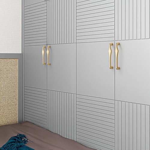 Image of HAORUN 2PCS Zinc Alloy 96mm Modern Cabinet Pulls Brushed Gold Finish Durable Drawer Handles (Gold)