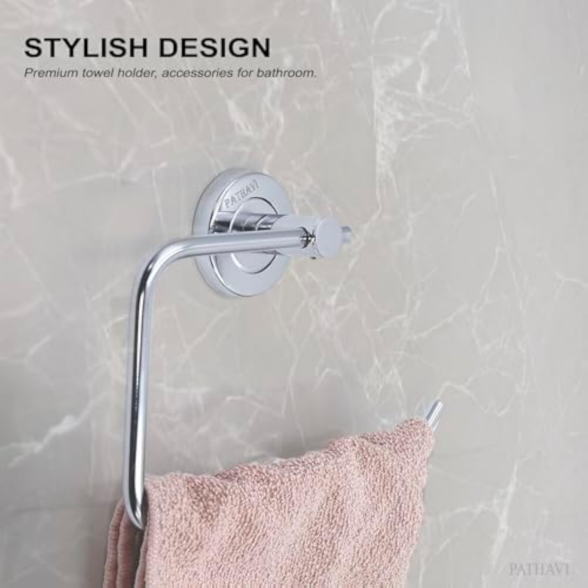 Stainless Steel Towel Holder for Bathroom, C-Shape Towel Hanger