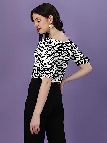 Image of Sheetal Associates Women Casual Puff Sleeves Self Design Top