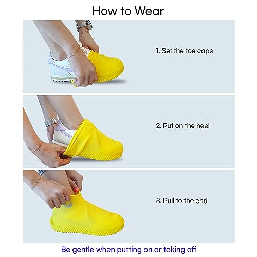 image for FOOTINSOLE.COM Waterproof Silicone Rubber Shoe Covers for Rain, Non-Sl