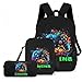NELAGTR 3-Pcs Backpack School Bag Set For Boys And Girls Travel Study Backpack And Lunch Box And Pencil Bag (Game Backpack)