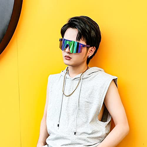 Feisedy Cycling Sports Sunglasses Wraparound Adjustable Legs 80S Visor For Men Women Outdoor Shield B2837 #TOP1