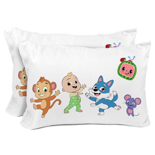 Sunny Side Up CoComelon (Pack of 2) Reversible Pillowcases - Double Sided Pillow Covers Kids Super Soft Animal Bedding