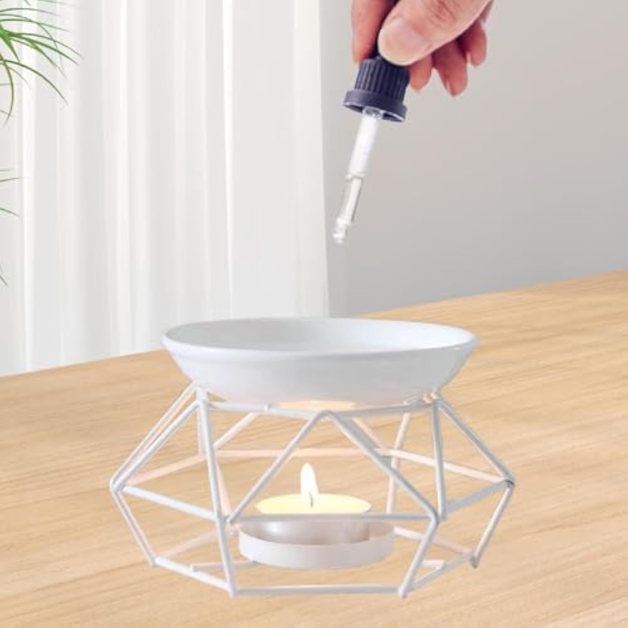 Tealight Holder Aroma Melt Warmer, White Gift
