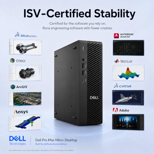 Image of Dell Pro Max Micro FCM2250 Desktop, NVIDIA RTX A1000 8GB, Intel Ultra 7 265
