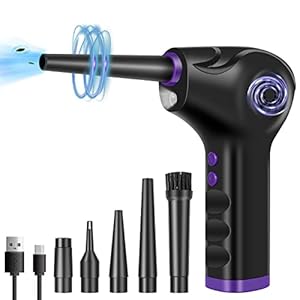 Luchtblazer, draagbaar, herbruikbaar, 45000 rpm, USB, oplaadbaar, elektrisch, stofstof, 6000 mAh, reiniging binnen bereik