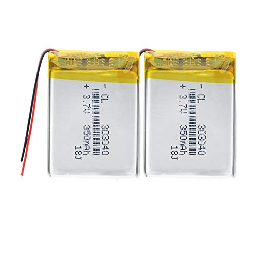 303040 Lithium-Polymer-Akku Wiederaufladbarer Li-Ionen-Akku 3,7 V 350 mAh mit PCM Für GPS MP3 MP4 MP5 PDA LED-Licht 2Pieces