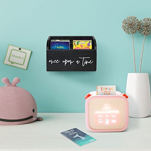 Yoto Kartenhalter, Holz-Yoto-Kartenetui, Yoto Karten-Aufbewahrungsbox mit zwei Fächern, Karten-Aufbewahrungsbox, entworfen für Yoto Mini-Audiokarten für Jungen und Mädchen (schwarz)