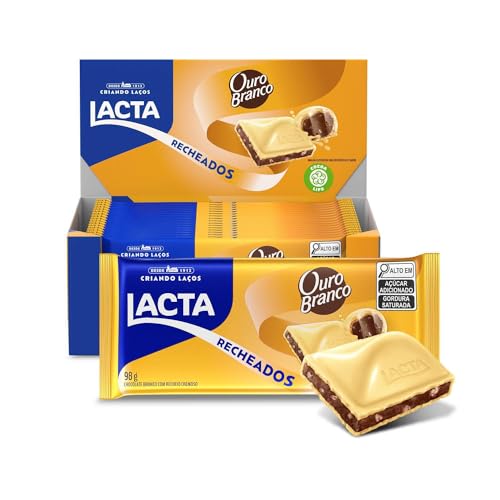 Chocolate Lacta Recheado Ouro Branco Caixa Com 17 Unidades De 98g Chocolate Lacta Recheado Ouro Branco Caixa Com 17 Unidades De 98g