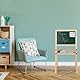 Relaxdays Standtafel Kinder, beidseitig magnetisch, höhenverstellbar, HBT 77x39x44,5 cm, Whiteboard & Kreidetafel, natur
