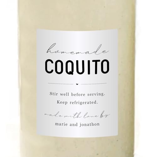Homemade Coquito Labels - Set of 15 Personalized Puerto Rican