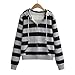 SHENDM Women's Zip Hoodies Autumn and Winter Contrast Striped Hooded Sweatshirt Women's Long Sleeve Open Zipper Loose Casual Jacket-Black-M