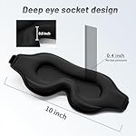 Sleep Eye Mask for Side Sleeper, Lash Extensions 3D Contoured Cup Sleeping Mask for Men Women, Travel Blackout Night Blindfold Eye Shade Cover with Adjustable Strap (Black-Side Sleeper) - Image 4