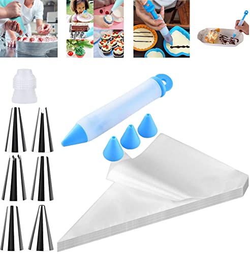Cake Decorating Pen Tool Kit Pastry Bag Kit Baking Supplies,Cake Icing Pen Silicone Food Writing Pen with 4 Patterns of Icing Piping Tips Cake Decorating Pen Tool Kit Pastry Bag Kit Baking Supplies,Cake Icing Pen Silicone Food Writing Pen with 4 Patterns of Icing Piping Tips