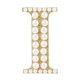 Ideal für Bastelarbeiten Darice 30053615 Gold & Pearl Monogram Sticker: Letter I Aufkleber, gold