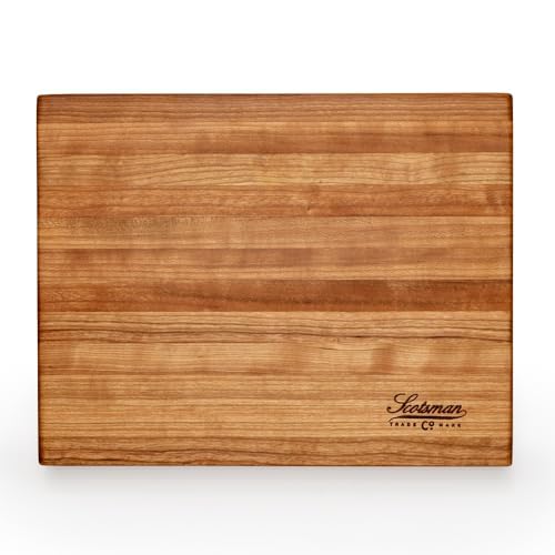 Scotsman Butcher Block, Made in the USA With American Hardwood, Food Grade Finish, Reversible, Hand Crafted in Laurel, Mississippi (Cherry, 12" x 16" x 1.5")