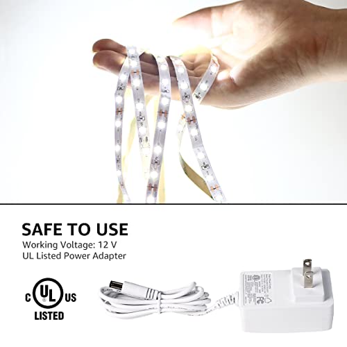 Lepro Led Strip Light White, 16.4Ft Dimmable Vanity Lights, 6000K Super Bright Led Tape Lights, 300 Leds 2835, Strong 3M Adhesive, Suitable For Home, Kitchen, Under Cabinet, Bedroom, Daylight White #TOP4