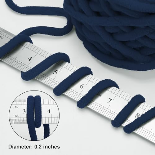 Image of INNDUN Blanket Yarn 100g /3.5oz - Navy Chenille Yarn 6 Super Bulky - 72 Yards - Knitting, Crocheting & Crafts Chunky Yarn
