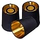 Schwarz Gold Lampenschirm Set of 3 kleiner Lampenschirm für Stehlampe aus Holz, Deckenventilator-Lichtabdeckungen, Kronleuchter