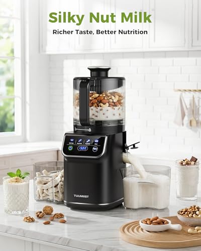 Image of TUUMIIST 3-in-1 Cold Press Juicer Machine, Smart Touch Masticating Juicers for Whole Fruit & Vegetable, 6.5 inch Wide Chute Slow Juicer for Nut Milk & Sorbet, High Yield, 100oz Large Capacity, Easy Clean