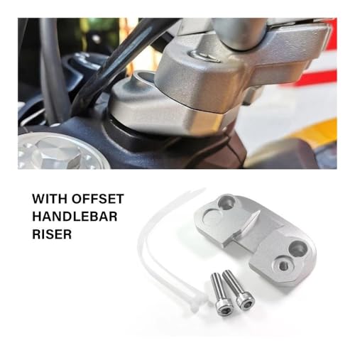 Réhausseur de guidon robuste avec pince décalée 22mm pour moto
