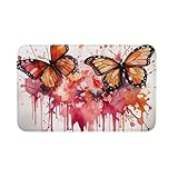 Front Door Mat Indoor Outdoor Entrance Welcome Mat Non Slip Floor Mat Butterfly drip Spray Watercolor Doormat for Entryway Rug Inside Outside Entry, Porch, Bathroom Rug 20" x 31.5" Carpet - Image 9