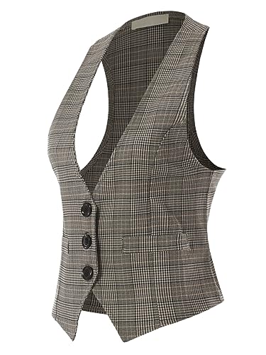 Design by Olivia Women's Dressy Casual Versatile Racerback Vest Tuxedo Suit Waistcoat2