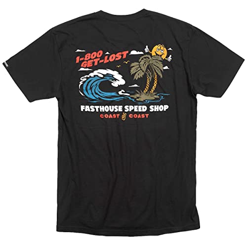 Fasthouse Coast 2 Coast Short Sleeve Tee (Black, Medium) #TOP15