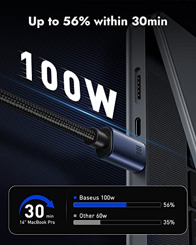 Baseus Power Bank, 65W 20000Mah Laptop Portable Charger, Fast Charging Usb C 4-Port Pd3.0 Battery Pack And 100W 6.6Ft, Type C To Type C Cable, Basues Usbc To Usbc Fast Charging Cable #TOP7