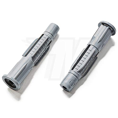 20x Universal Dowels for Solid Building Material Hollow Building Material Red/Grey with Collar, Grey