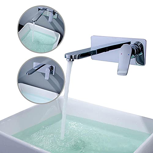 Mélangeur robinets de lavabo mural en laiton chromé durable - 3