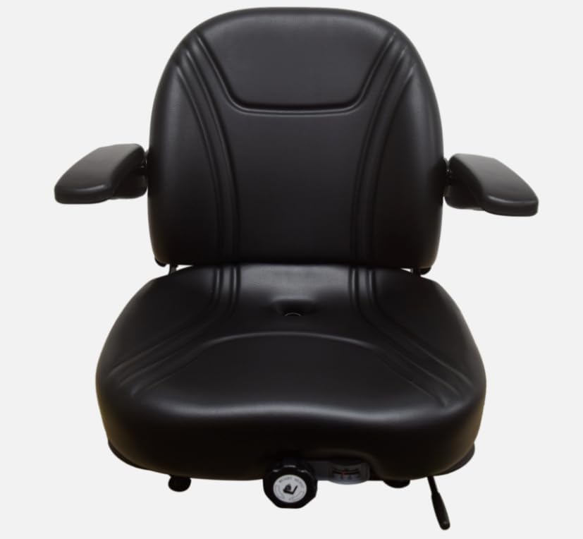 Skid Steer Replacement Seat with Suspension; Compatible with New Holland L170, L175, L180, L185, L190, L213, L215, L218, L220, L223, L225, L230, L554, L565, L775, L778, L779, LS140; 315111BK