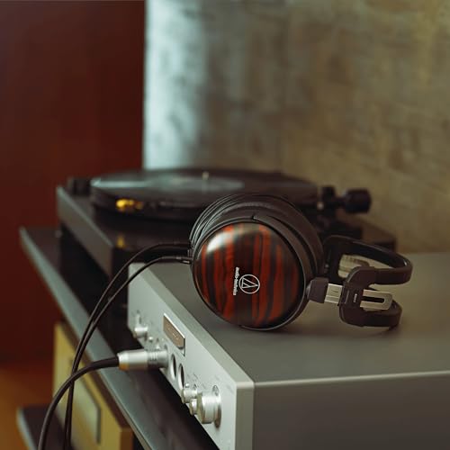 Image of Audio-Technica ATH-AWKT Over-Ear Headphones with Kokutan (Striped Ebony)