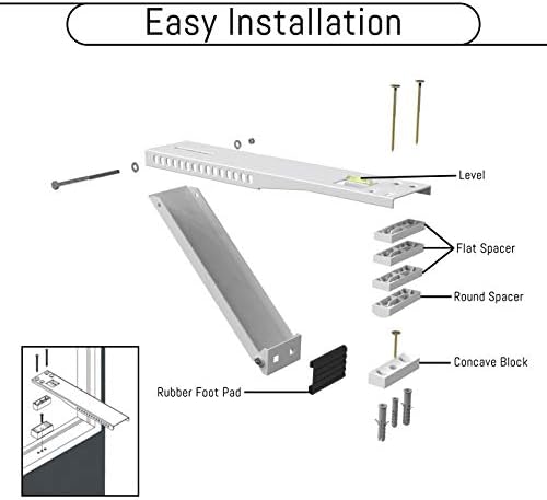 BJADE'S Universal Window Air Conditioner Bracket,Light Duty,Support Up to 85lbs,Fits for 5000-12,000 BTU AC Units.